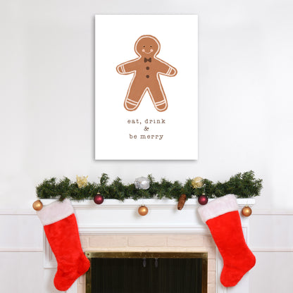 Eat Drink & Be Merry Christmas Art Print by Orara Studio A1 Black Frame