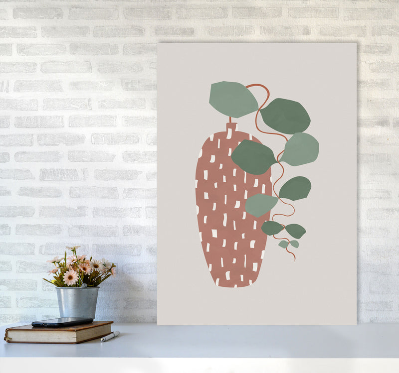 Terrazzo & Leaves Art Print by Orara Studios A1 Black Frame