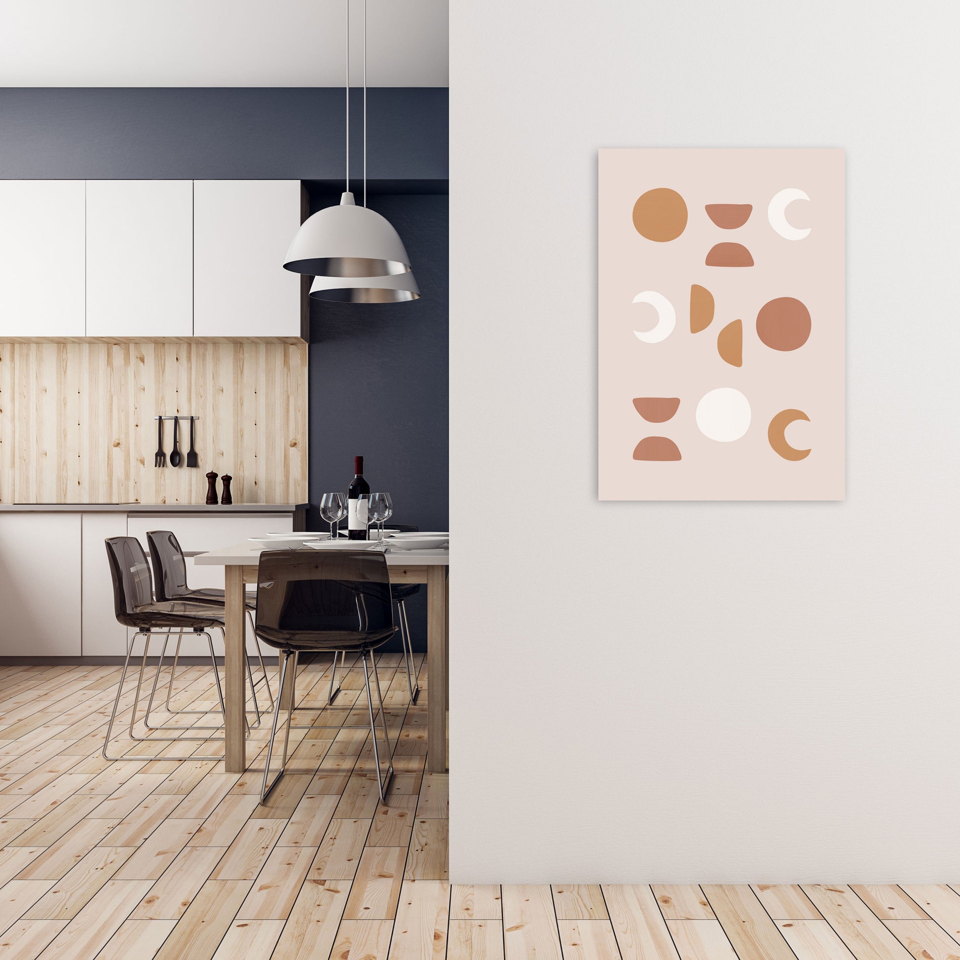 Blush Moon Phases Art Print by Orara Studio A1 Black Frame