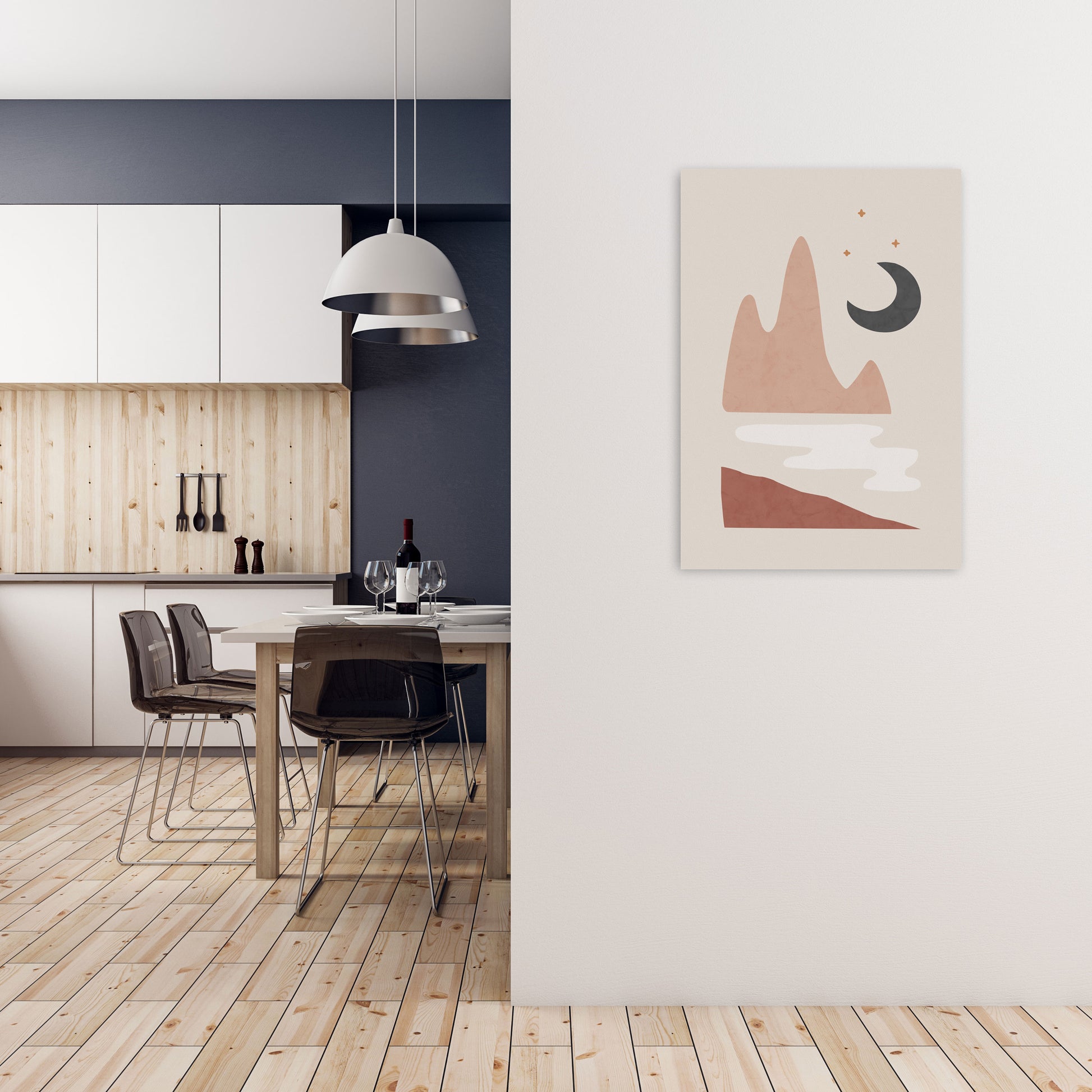 Landscape & Moon Art Print by Orara Studio A1 Black Frame