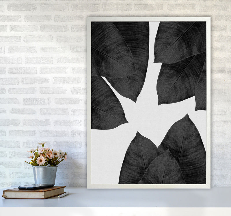 Banana Leaf Black & White I Print By Orara Studio A1 Oak Frame