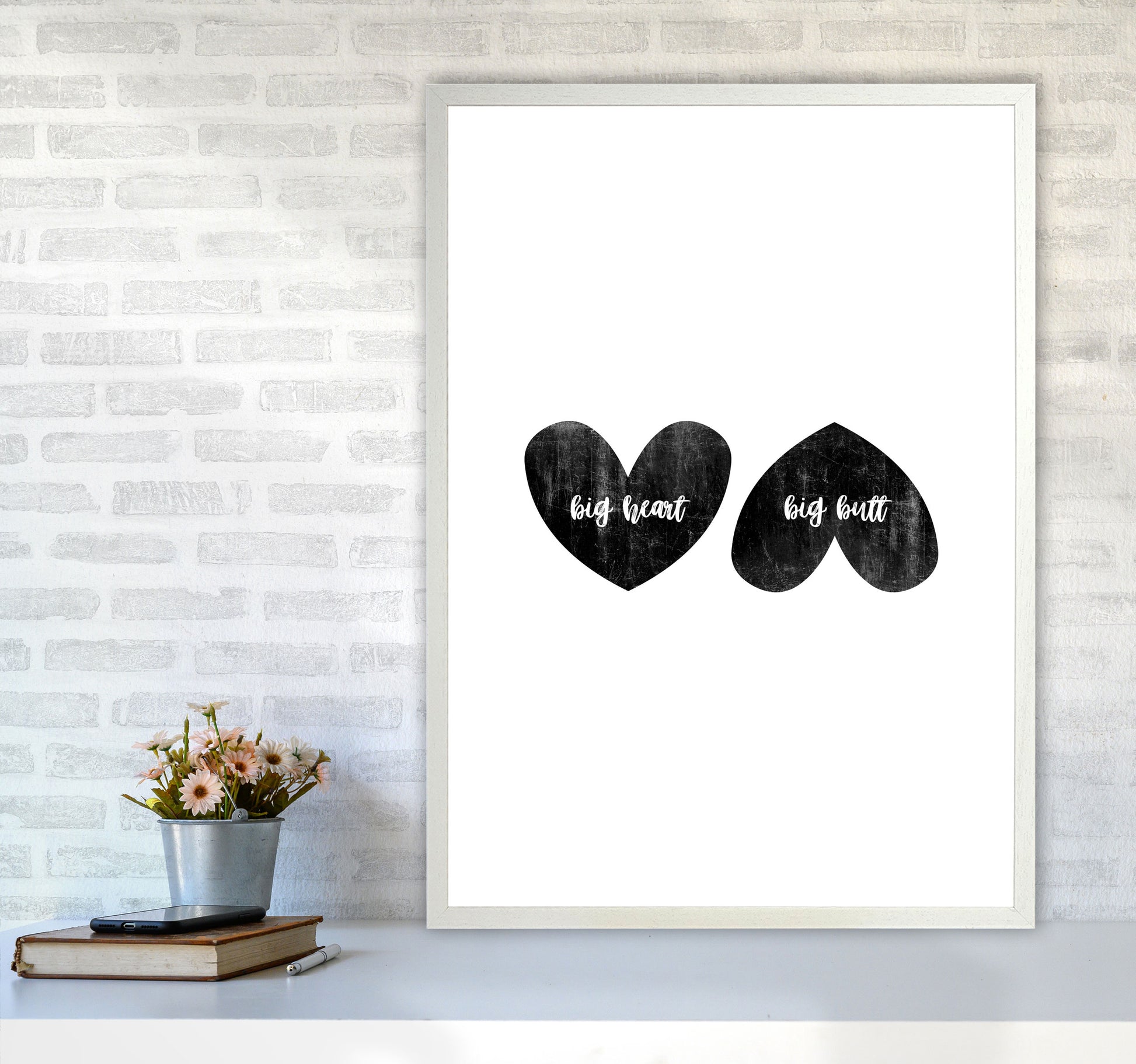 Big Heart Big Butt Humorous Art Print By Orara Studio A1 Oak Frame