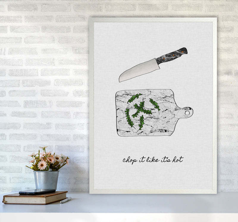 Chop It Kitchen Quote Print By Orara Studio, Framed Kitchen Wall Art A1 Oak Frame