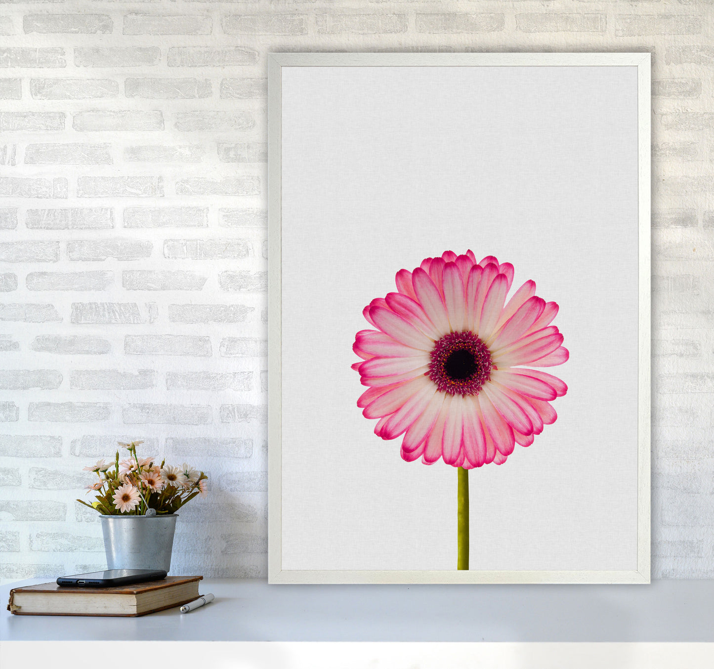 Daisy Still Life Print By Orara Studio, Framed Botanical & Nature Art Print A1 Oak Frame
