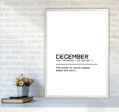 December Badass Definition Quote Print By Orara Studio A1 Oak Frame