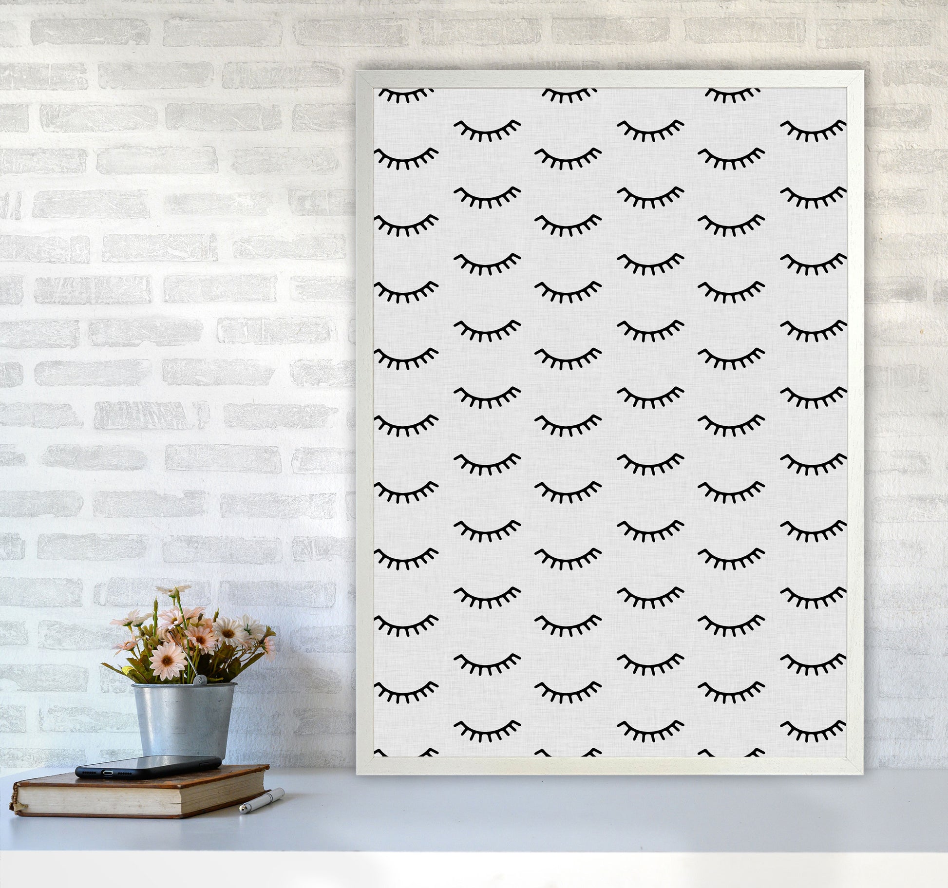 Eyes Closed Print By Orara Studio A1 Oak Frame