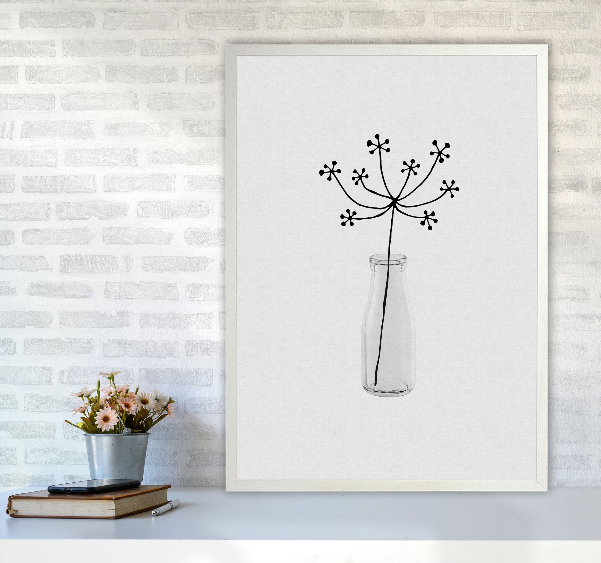 Flower Still Life I Print By Orara Studio, Framed Botanical & Nature Art Print A1 Oak Frame