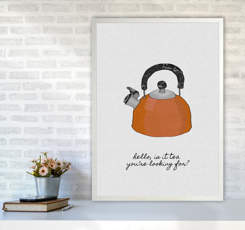 Hello Is It Tea Print By Orara Studio, Framed Kitchen Wall Art A1 Oak Frame