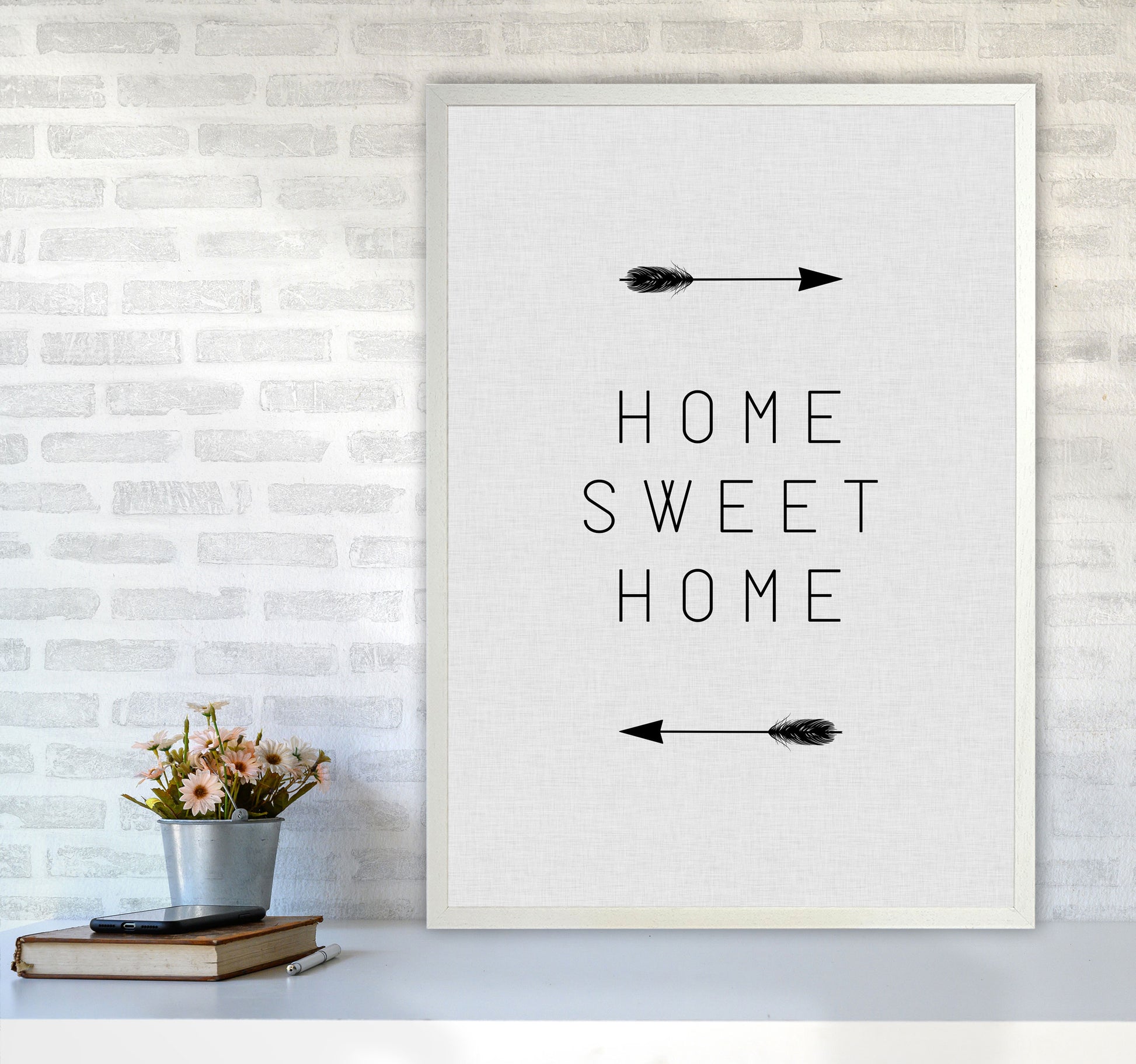 Home Sweet Home Arrow Quote Print By Orara Studio A1 Oak Frame