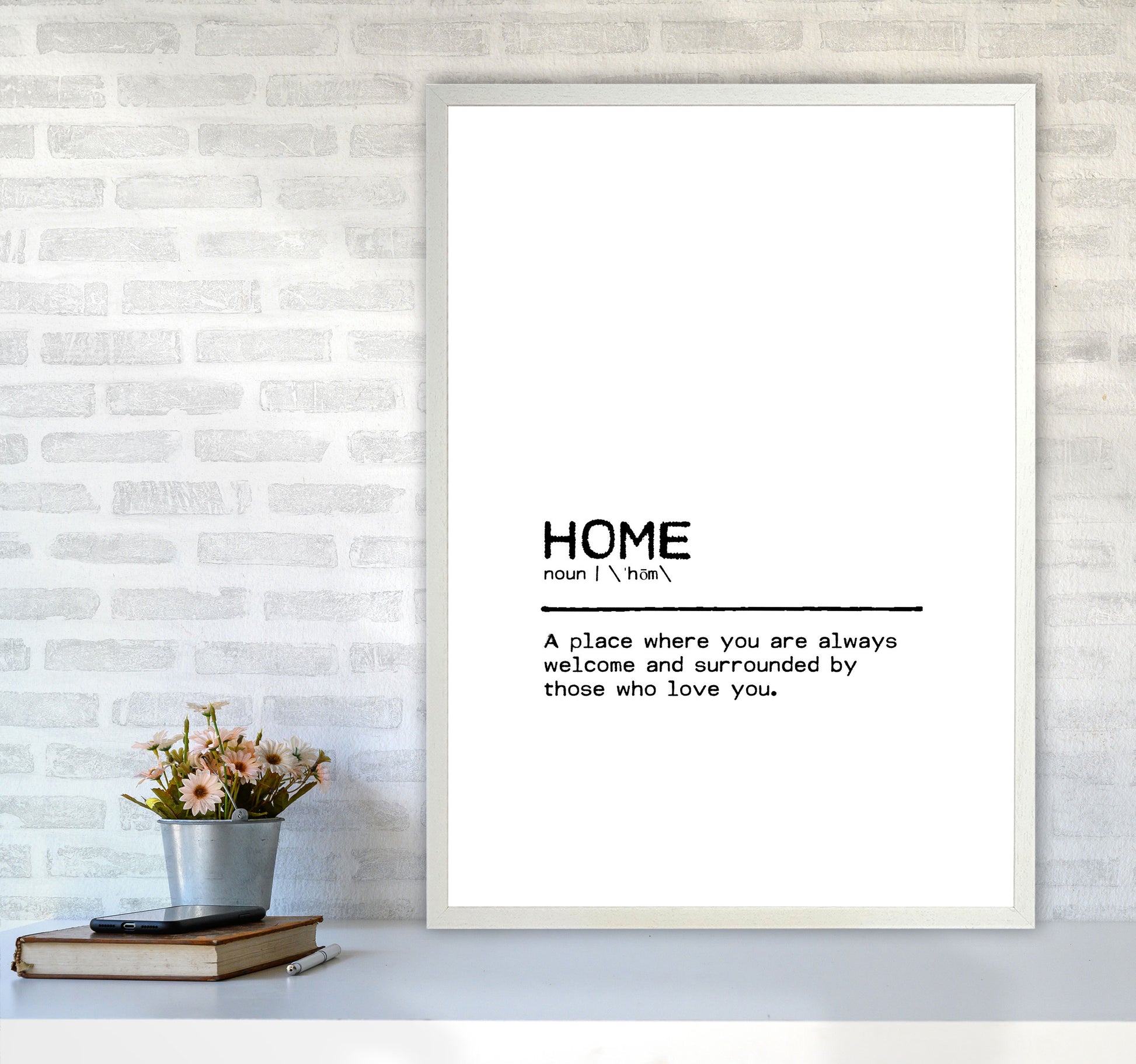 Home Welcome Definition Quote Print By Orara Studio A1 Oak Frame