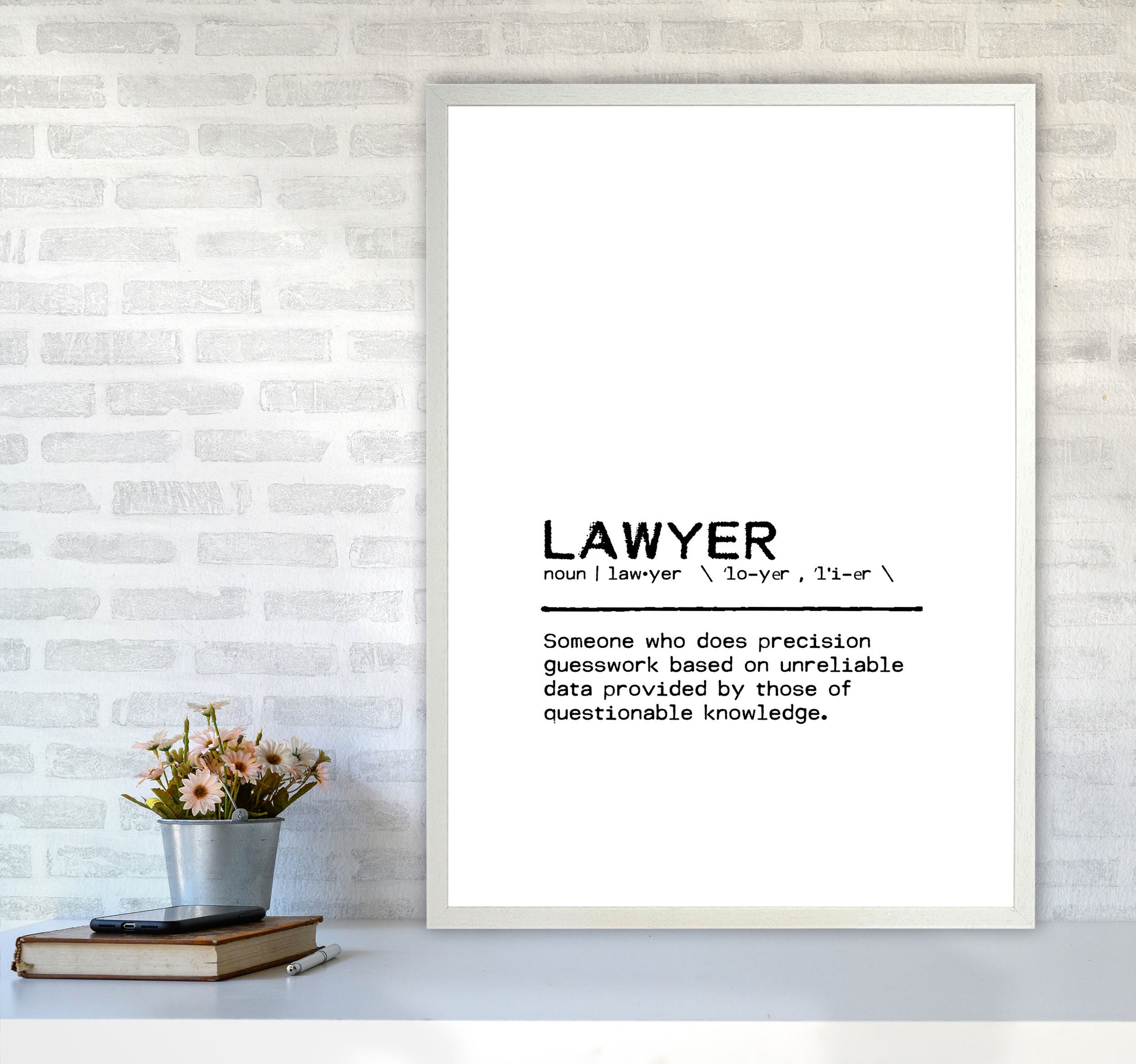 Lawyer Questionable Definition Quote Print By Orara Studio A1 Oak Frame