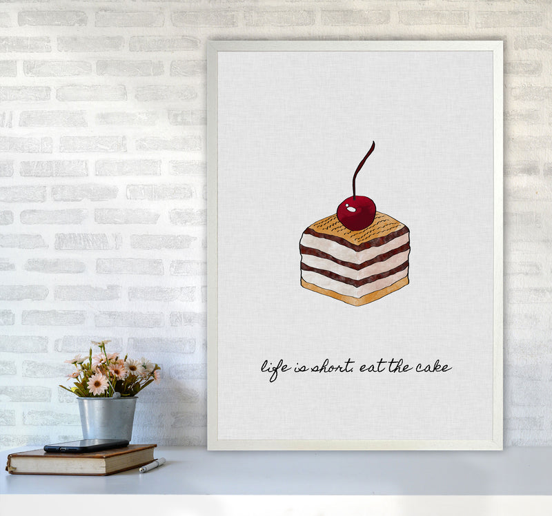 Life Is Short Print By Orara Studio, Framed Kitchen Wall Art A1 Oak Frame