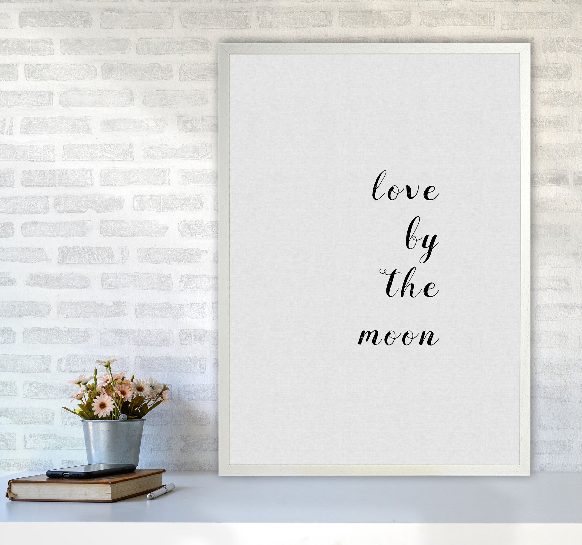 Love By The Moon Print By Orara Studio A1 Oak Frame