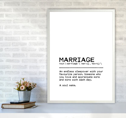 Marriage Sleepover Definition Quote Print By Orara Studio A1 Oak Frame