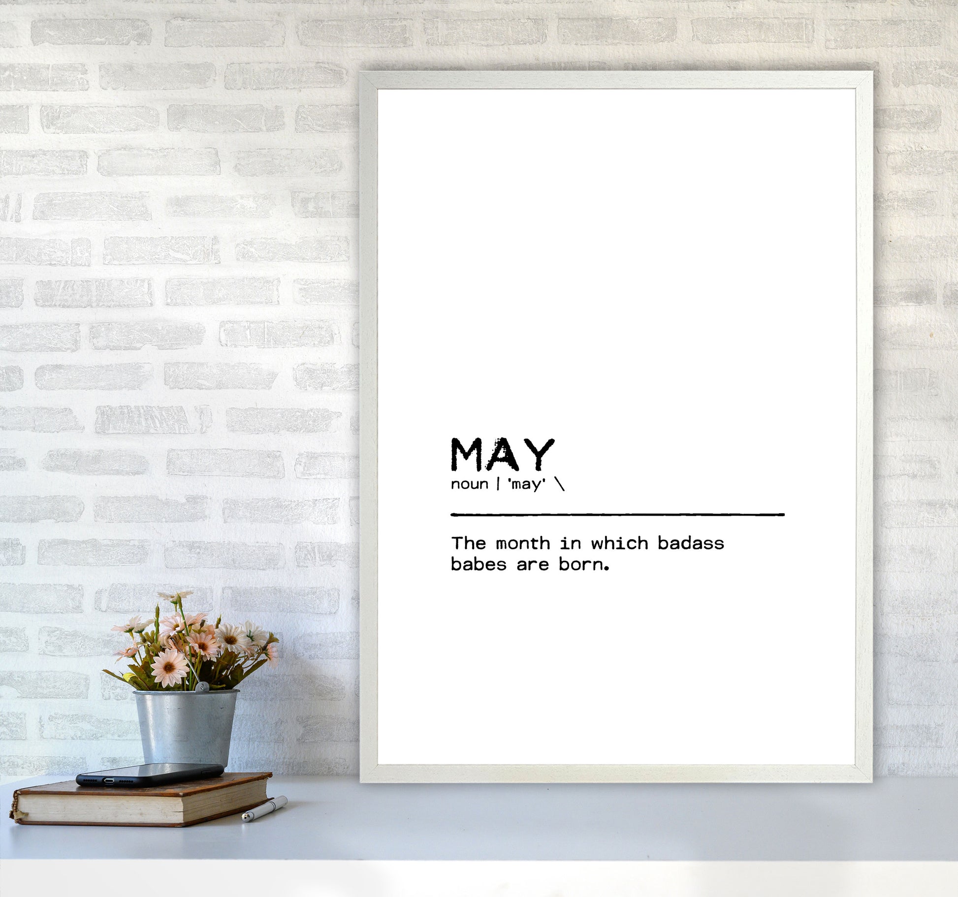 May Badass Definition Quote Print By Orara Studio A1 Oak Frame