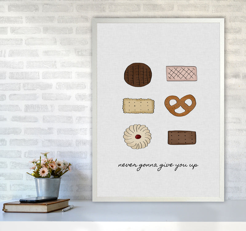 Never Gonna Give You Up Print By Orara Studio, Framed Kitchen Wall Art A1 Oak Frame
