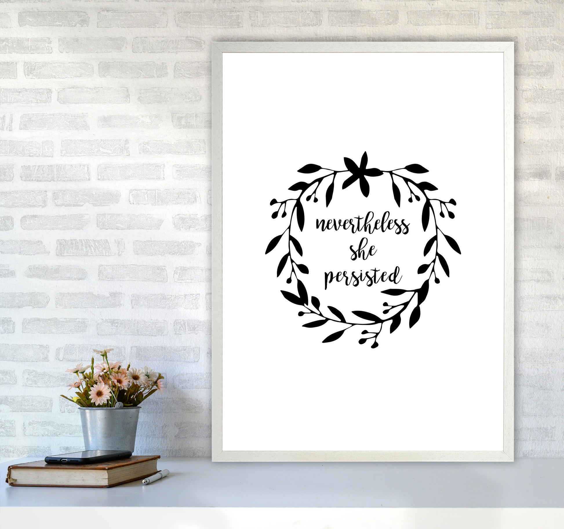 Nevertheless She Persisted Illustration Print By Orara Studio A1 Oak Frame