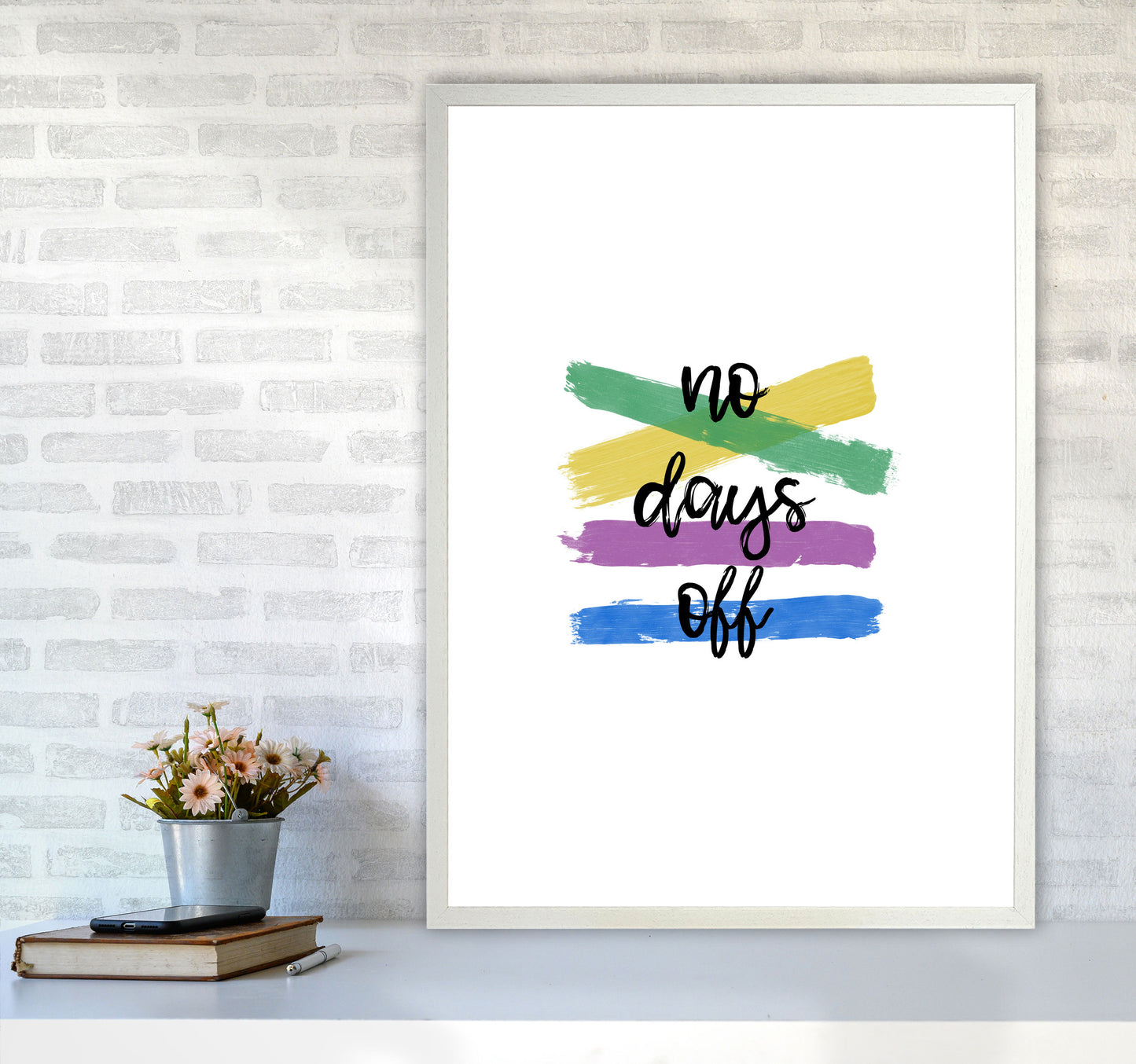 No Days Off Print By Orara Studio A1 Oak Frame