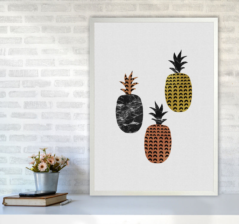 Pineapples Print By Orara Studio, Framed Kitchen Wall Art A1 Oak Frame