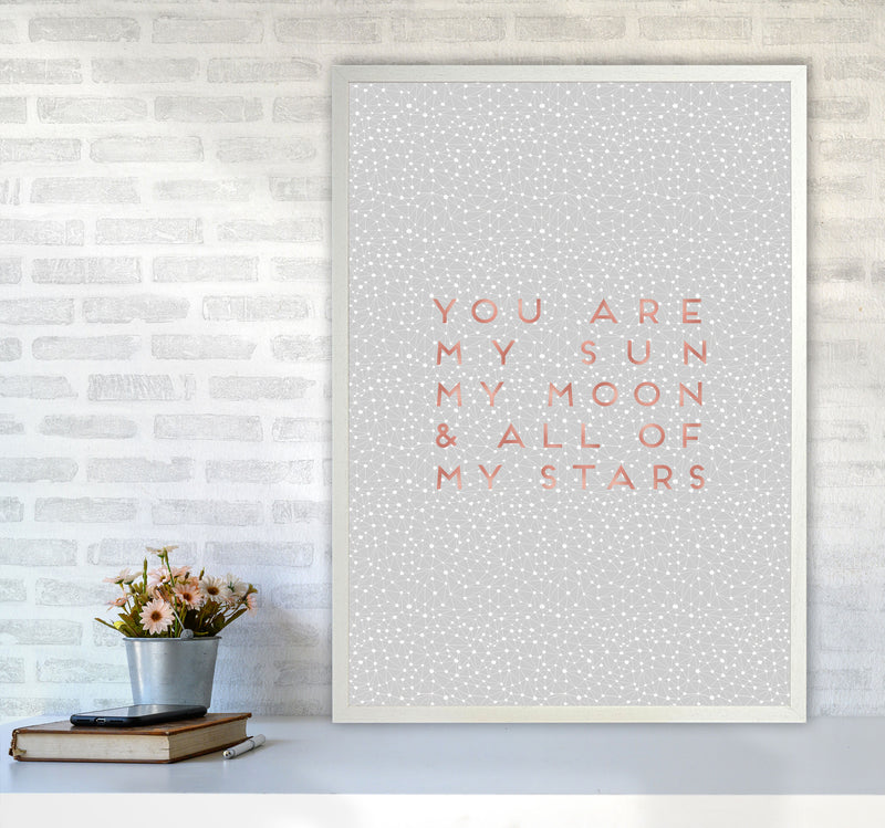 Sun, Moon & Stars Love Quote Print By Orara Studio A1 Oak Frame