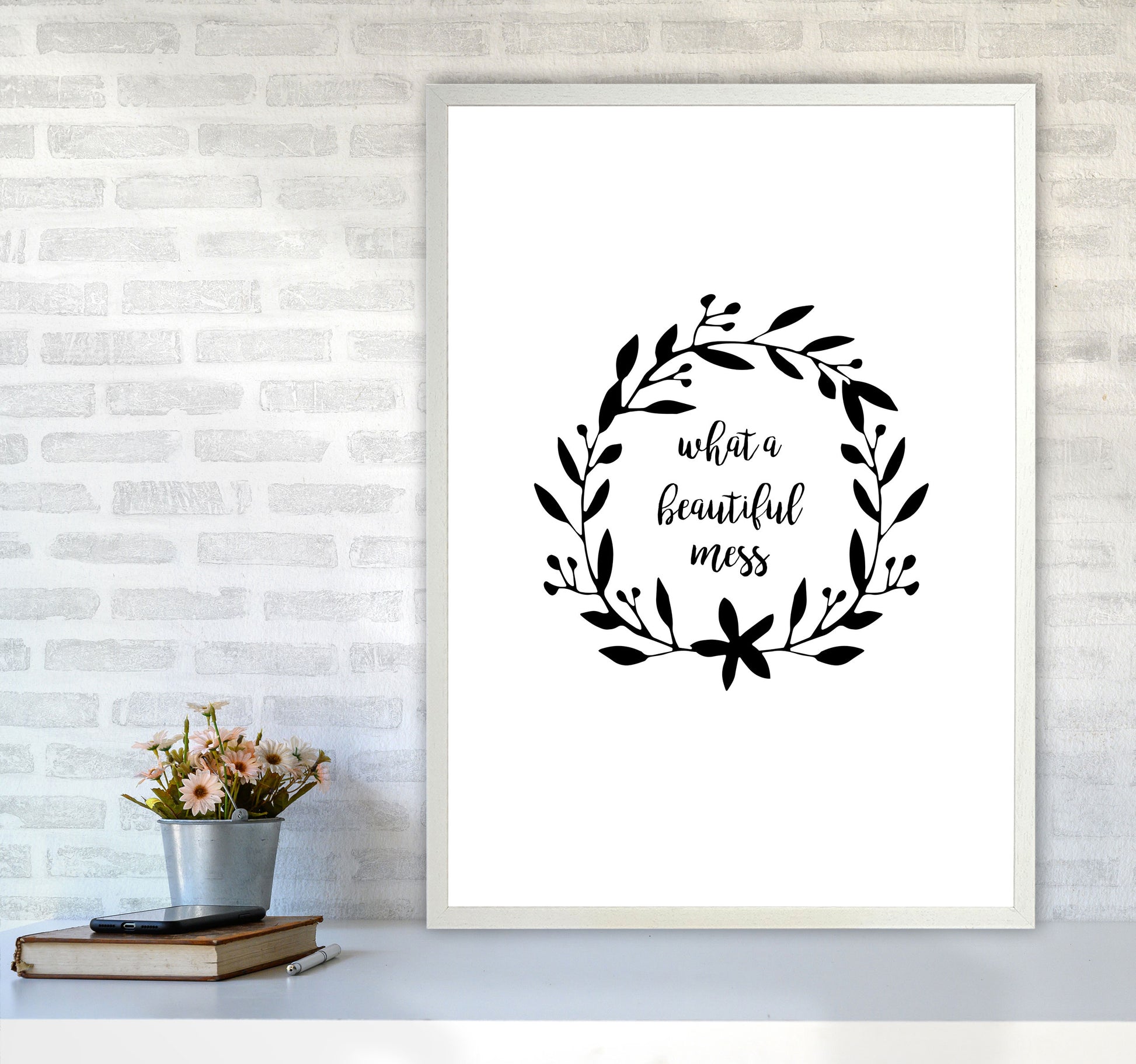 What A Beautiful Mess Illustration Print By Orara Studio A1 Oak Frame