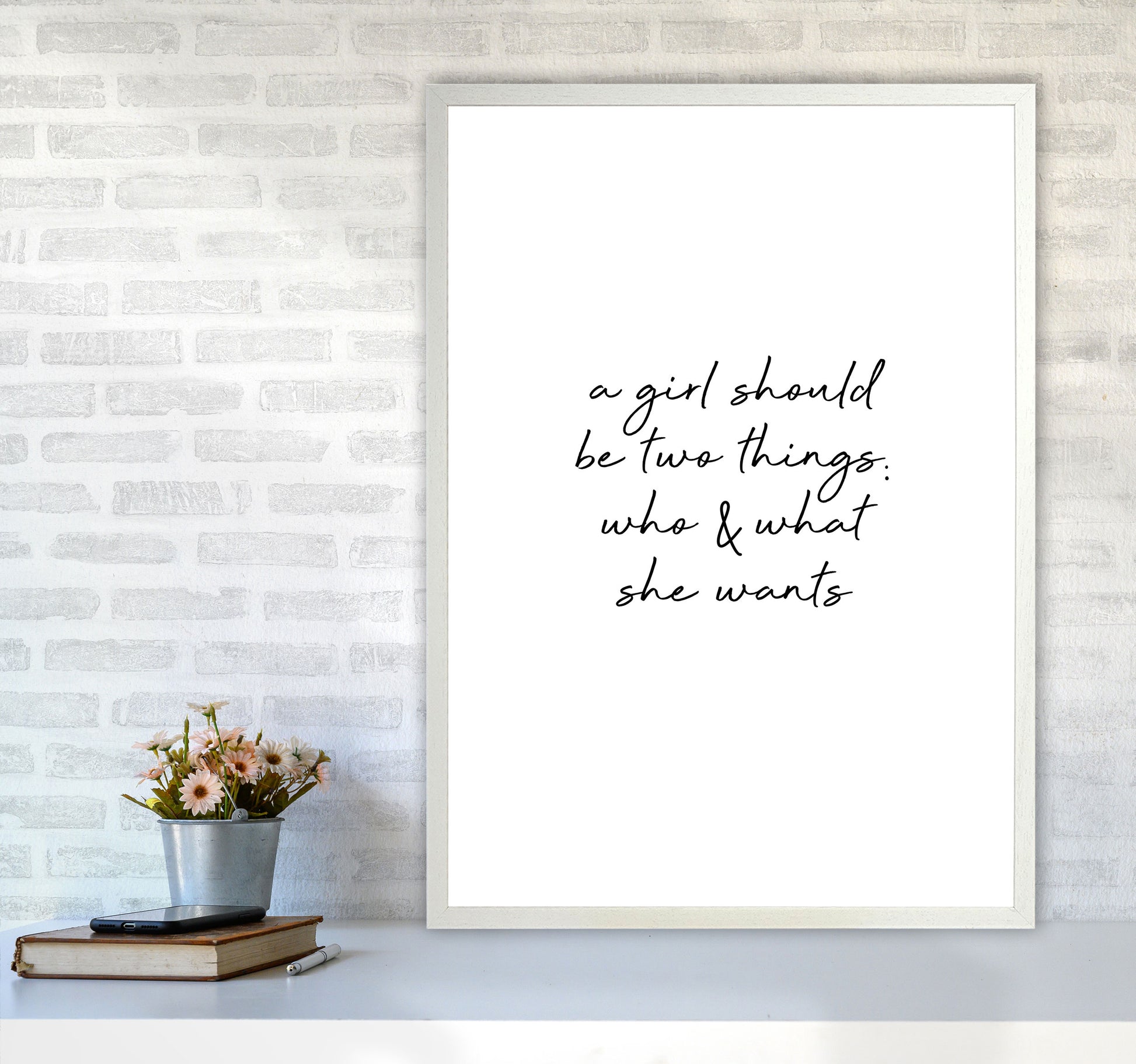 Who & What She Quote Print By Orara Studio A1 Oak Frame