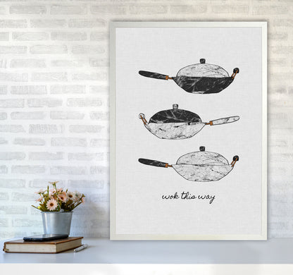 Wok This Way Print By Orara Studio, Framed Kitchen Wall Art A1 Oak Frame