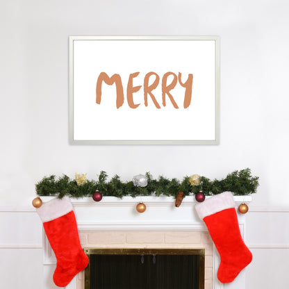 Merry Christmas Art Print by Orara Studio A1 Oak Frame