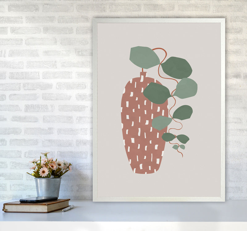 Terrazzo & Leaves Art Print by Orara Studios A1 Oak Frame