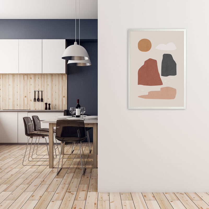 Landscape & Sun Art Print by Orara Studio A1 Oak Frame