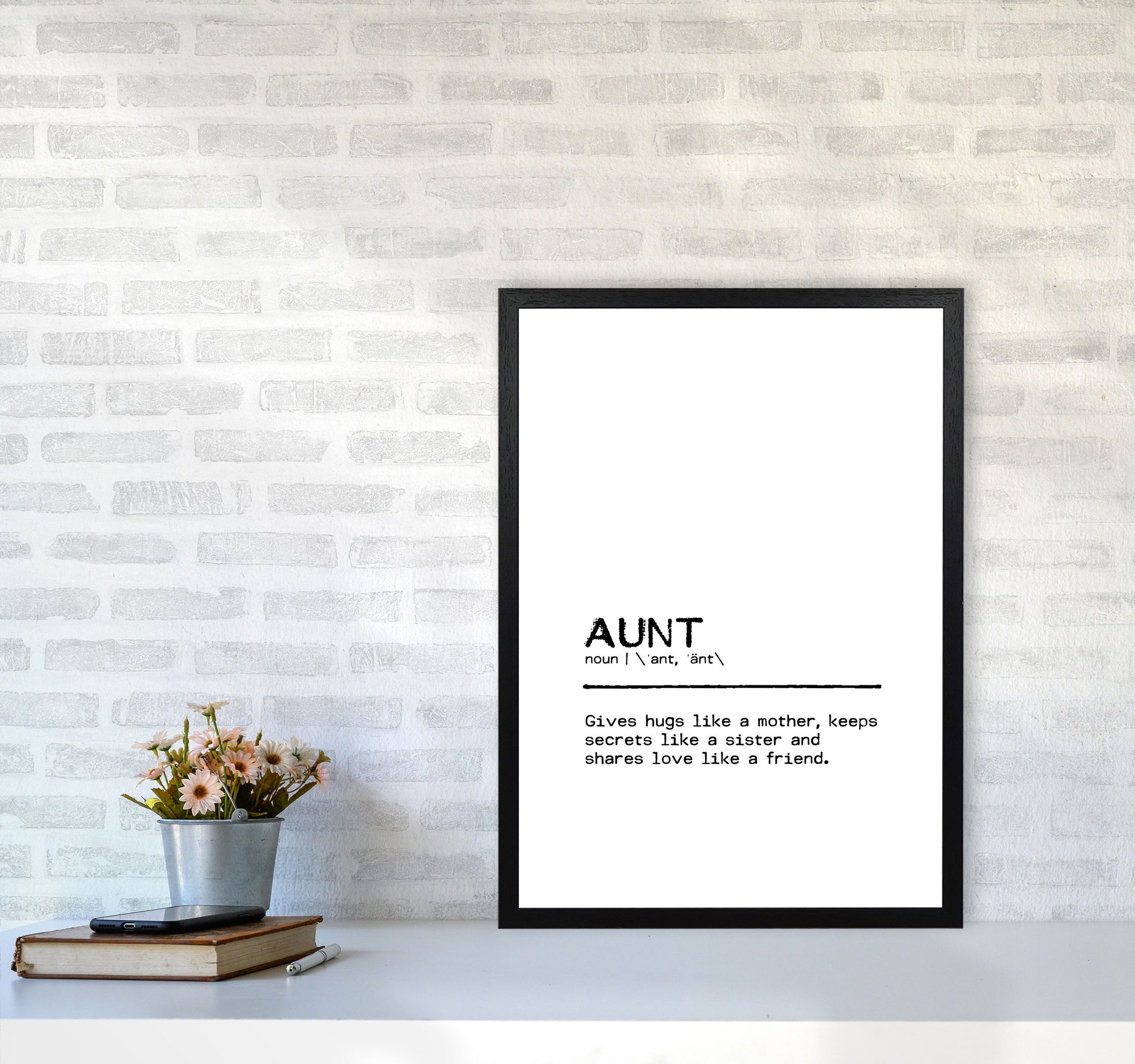 Aunt Friend Definition Quote Print By Orara Studio A2 White Frame