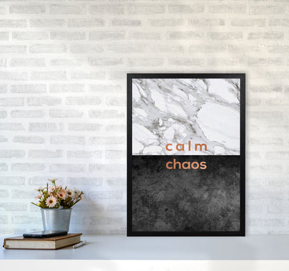 Calm Chaos Marble Quote Print By Orara Studio A2 White Frame