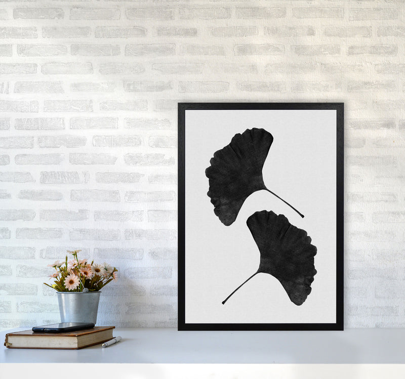 Ginkgo Leaf Black & White II Print By Orara Studio A2 White Frame