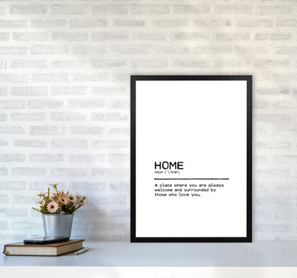 Home Welcome Definition Quote Print By Orara Studio A2 White Frame