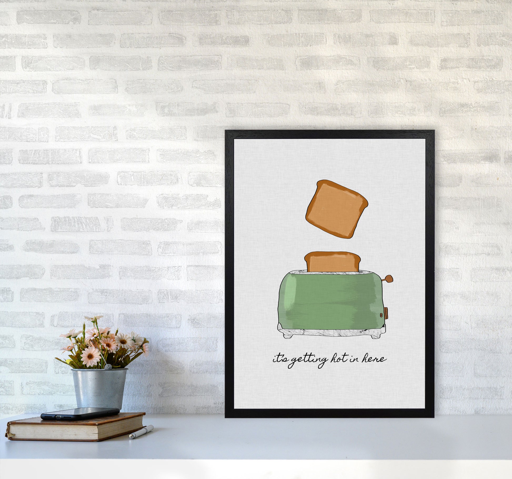 It&#39;s Getting Hot In Here Print By Orara Studio, Framed Kitchen Wall Art A2 White Frame