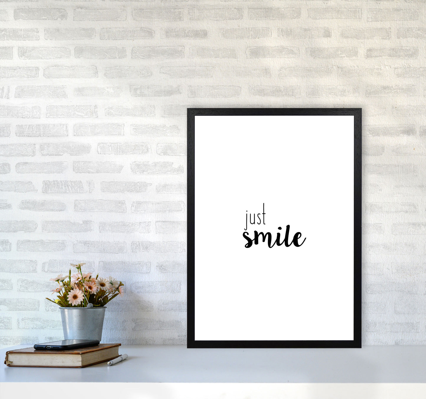 Just Smile Quote Print By Orara Studio A2 White Frame