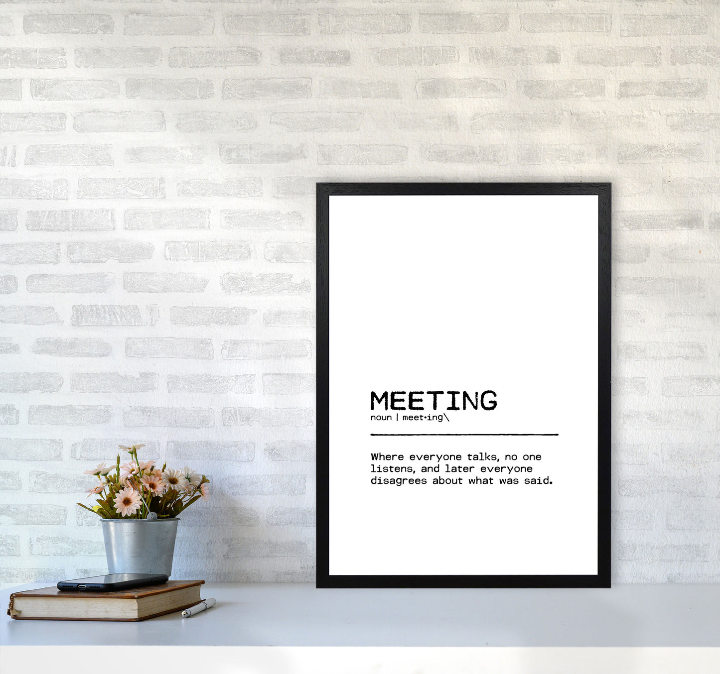Meeting Disagree Definition Quote Print By Orara Studio A2 White Frame