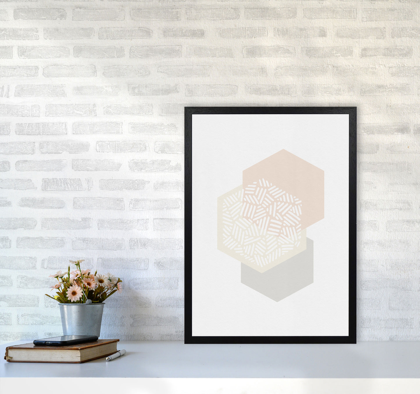 Minimalist Geometric I Print By Orara Studio A2 White Frame