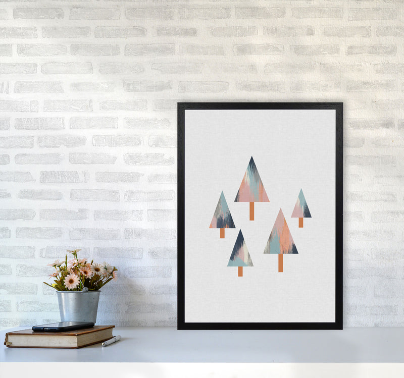 Pastel Trees Print By Orara Studio, Framed Botanical & Nature Art Print A2 White Frame