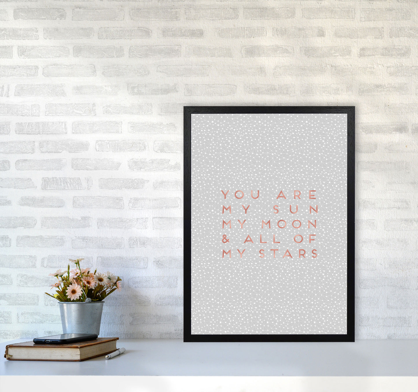 Sun, Moon & Stars Love Quote Print By Orara Studio A2 White Frame
