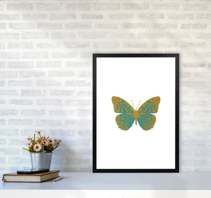 Teal Butterfly Print By Orara Studio Animal Art Print A2 White Frame