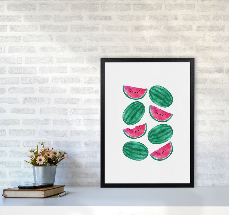 Watermelon Crowd Print By Orara Studio, Framed Kitchen Wall Art A2 White Frame