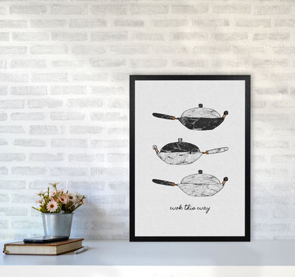 Wok This Way Print By Orara Studio, Framed Kitchen Wall Art A2 White Frame