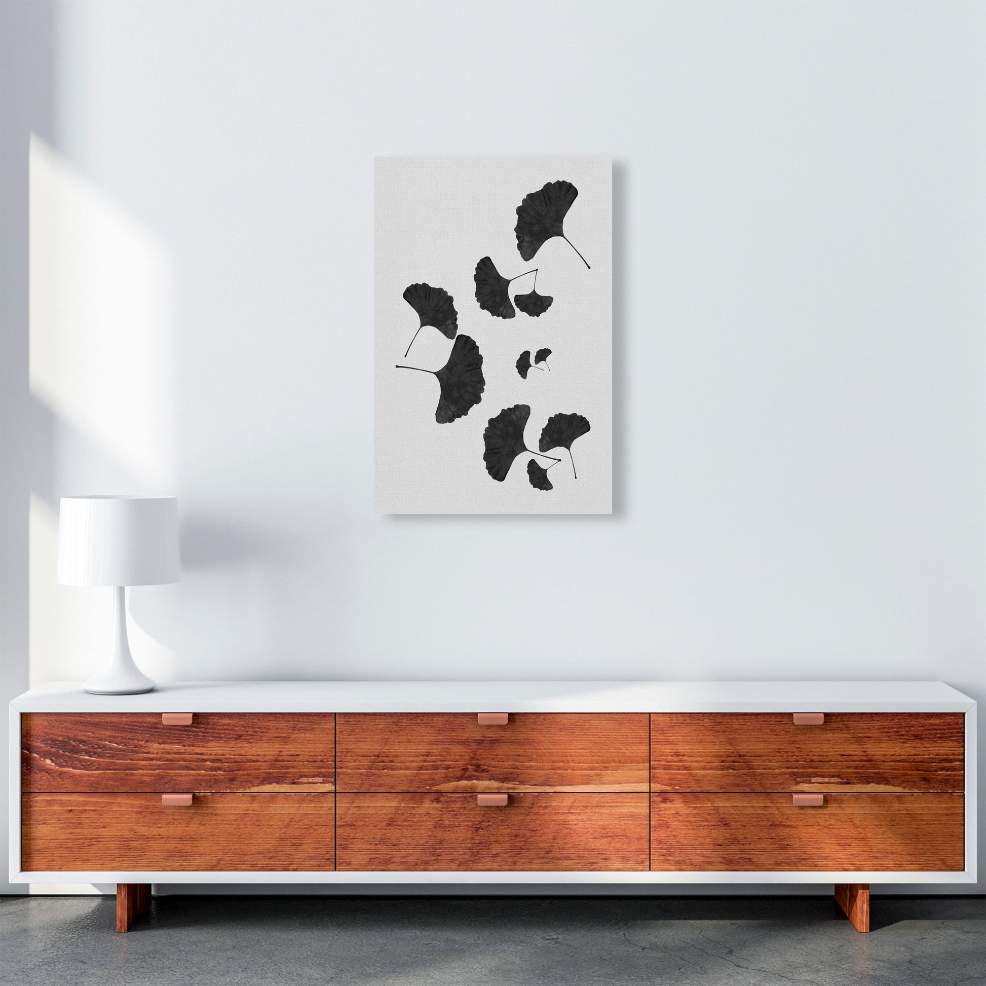 Ginkgo Leaf Black & White I Print By Orara Studio A2 Canvas