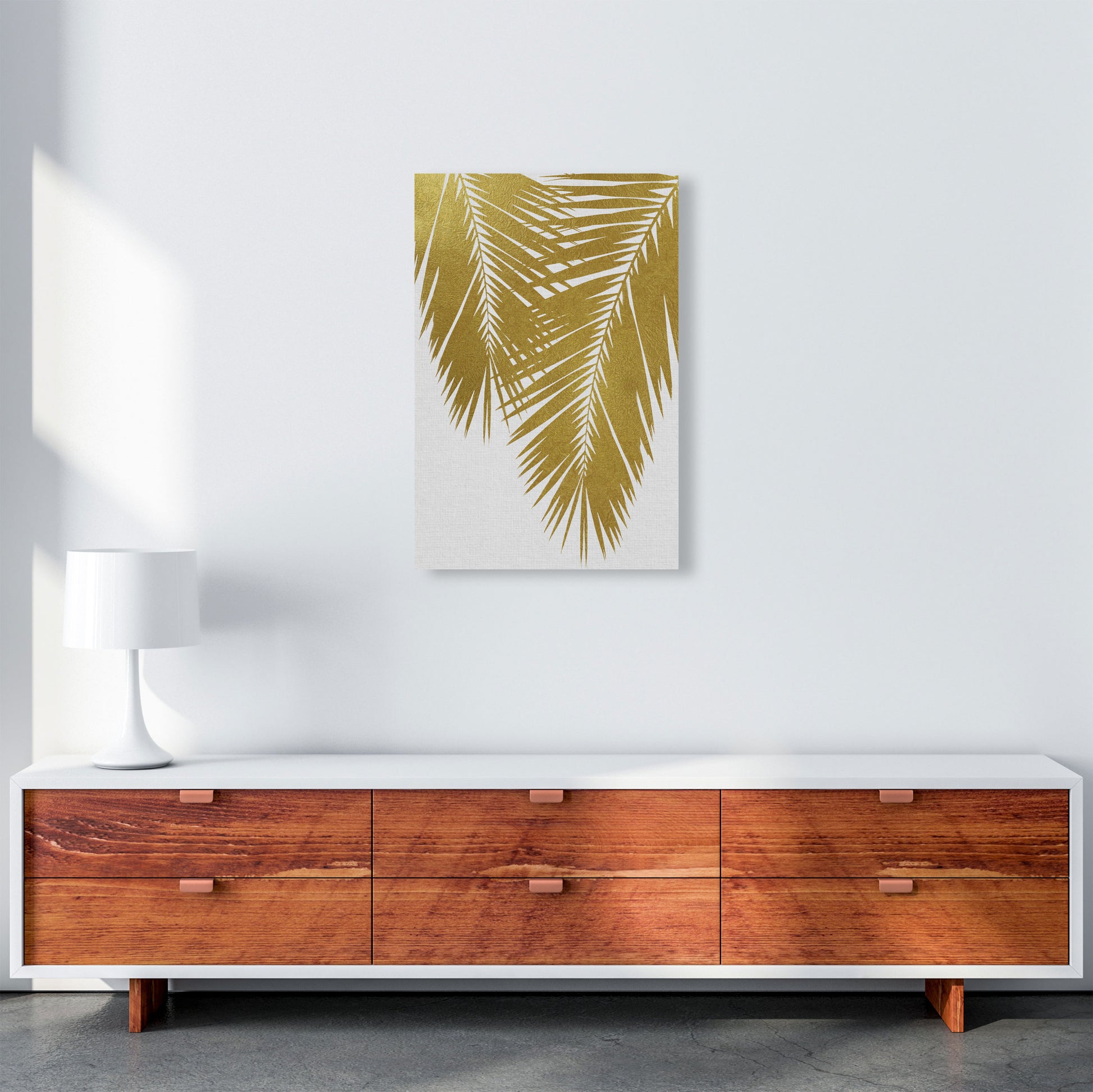 Palm Leaf Gold II Print By Orara Studio, Framed Botanical & Nature Art Print A2 Canvas