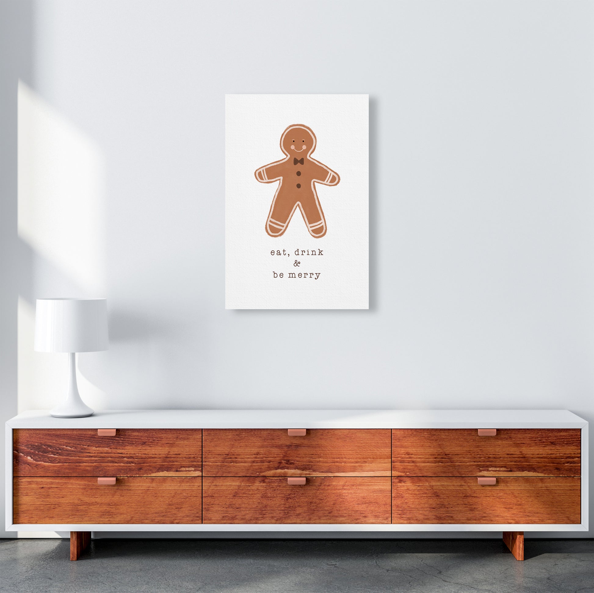 Eat Drink & Be Merry Christmas Art Print by Orara Studio A2 Canvas