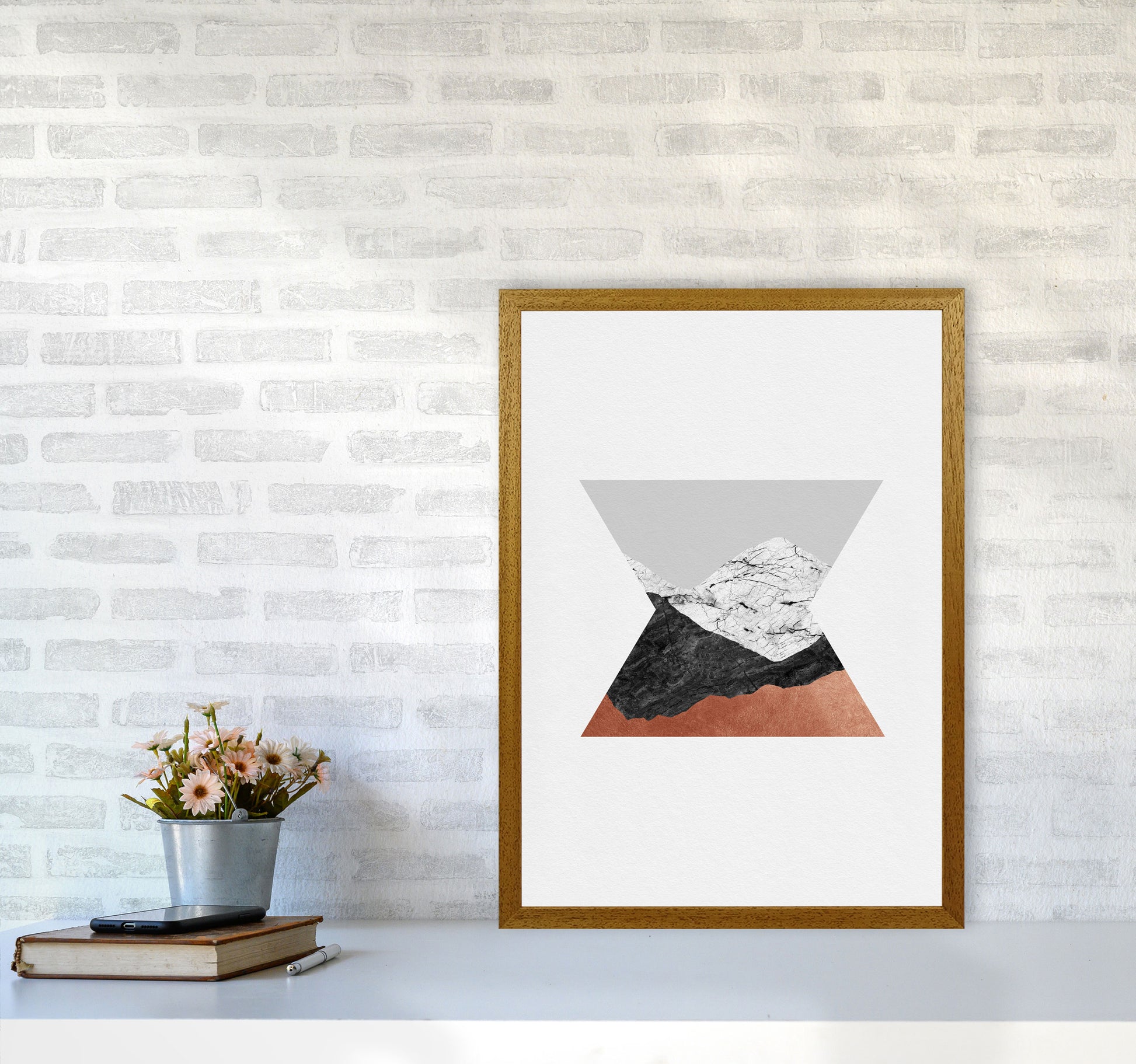 Copper Geometric IV Print By Orara Studio A2 Print Only