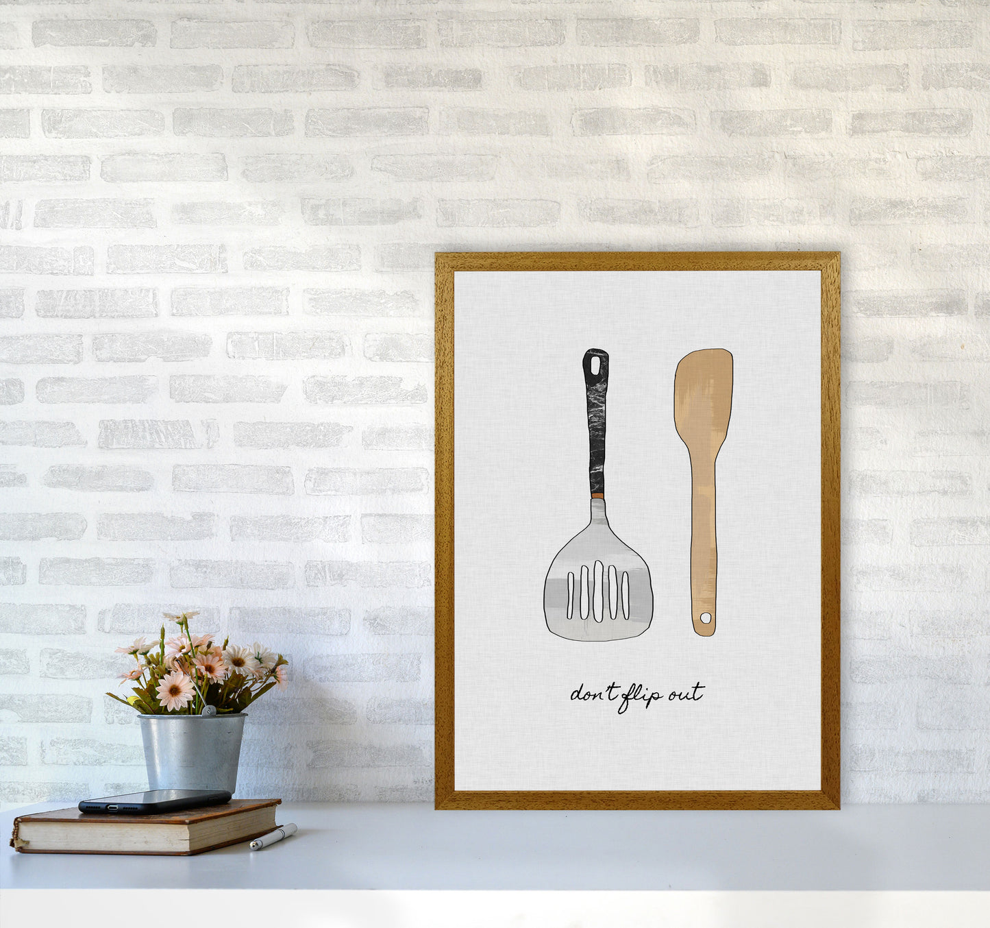 Don&#39;t Flip Out Print By Orara Studio, Framed Kitchen Wall Art A2 Print Only