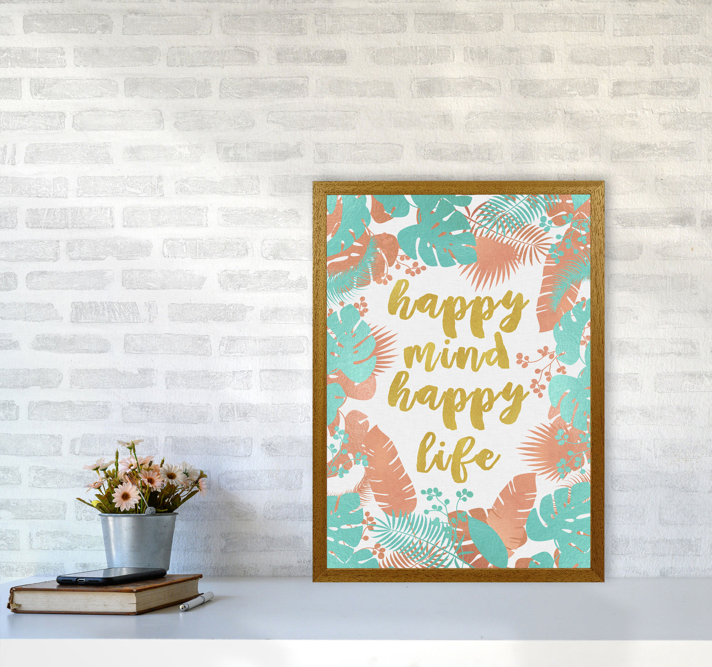Happy Mind Happy Life Print By Orara Studio A2 Print Only