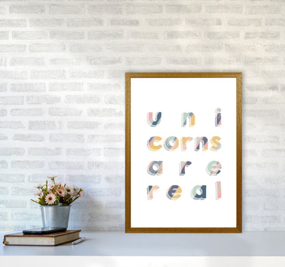 Unicorns Are Real Art Print By Orara Studio, Framed Childrens Wall Art Poster A2 Print Only